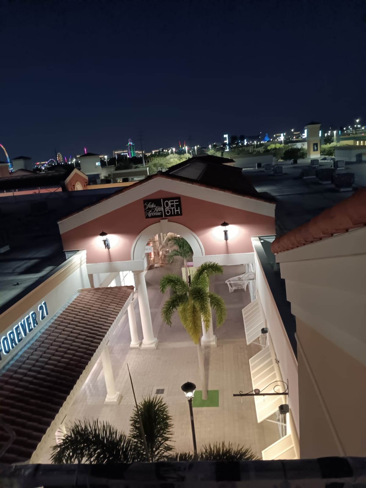 Commercial exterior painting at night