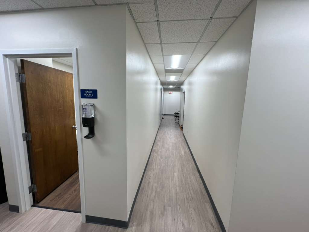 Commercial office hallway with fresh paint